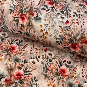 Double gauze/muslin Stylish flowers design C digital print