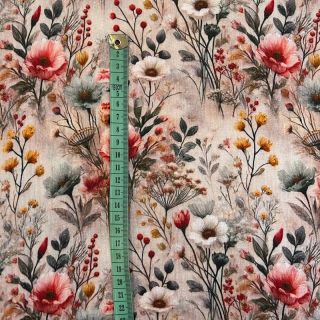 Double gauze/muslin Stylish flowers design C digital print
