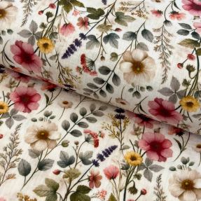 Double gauze/muslin Stylish flowers design D digital print
