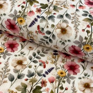 Double gauze/muslin Stylish flowers design D digital print