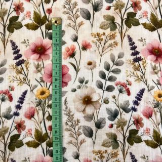 Double gauze/muslin Stylish flowers design D digital print