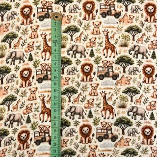 Double gauze/muslin Safari buddys design E digital print
