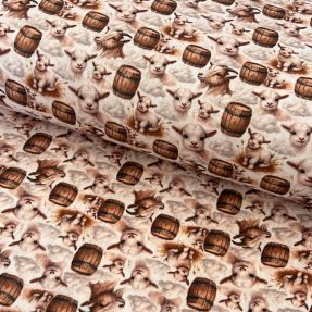 Double gauze/muslin Little farm animals design D digital print