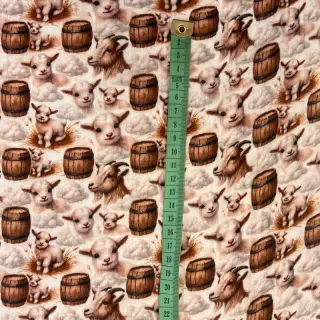 Double gauze/muslin Little farm animals design D digital print
