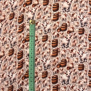 Double gauze/muslin Little farm animals design B digital print