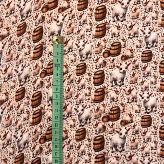Double gauze/muslin Little farm animals design B digital print