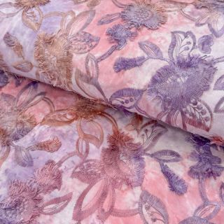 Cotton fabric TIE DYE EMBROIDERY Swingy design D