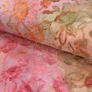 Cotton fabric TIE DYE EMBROIDERY Swingy design B