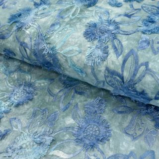 Cotton fabric TIE DYE EMBROIDERY Swingy design C