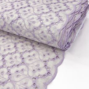 Cotton fabric EMBROIDERY Lilian purple