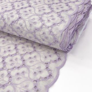 Cotton fabric EMBROIDERY Lilian purple