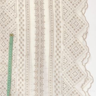 Cotton fabric EMBROIDERY Lilian beige