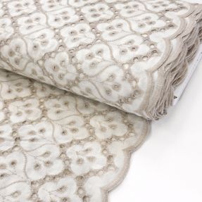 Cotton fabric EMBROIDERY Lilian natural