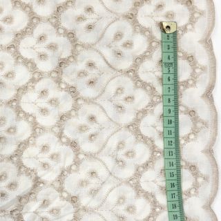Cotton fabric EMBROIDERY Lilian natural