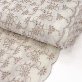 Cotton fabric EMBROIDERY Lilian ecru