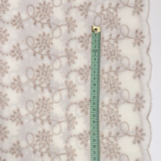 Cotton fabric EMBROIDERY Lilian ecru