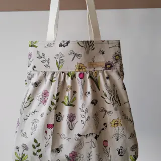 Decoration fabric Linenlook Spring Doodle Time