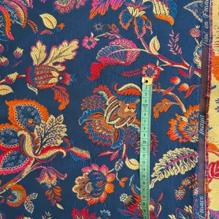 Decoration fabric jacquard Inaya bleu