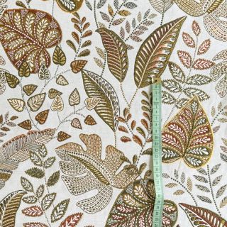 Decoration fabric jacquard Euphoria blanc kaki