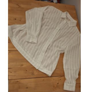 Cotton fabric VOILE LUREX Stripe white