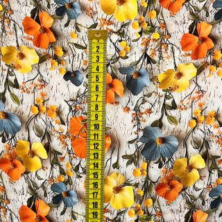Viscose RAYON POPLIN Flowy flowers design B digital print