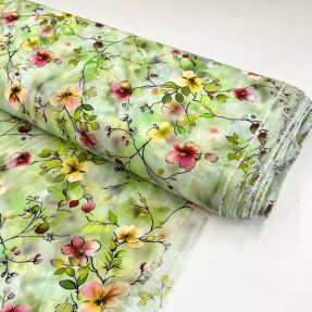Viscose RAYON POPLIN Bright flowers design F digital print