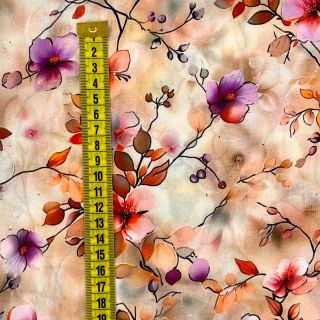 Viscose RAYON POPLIN Bright flowers design G digital print