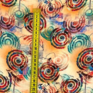 Viscose RAYON POPLIN Feathers design D digital print