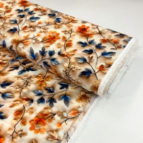 Viscose RAYON POPLIN Flowy flowers design F digital print