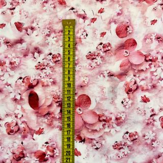 Viscose RAYON POPLIN Bright flowers design A digital print