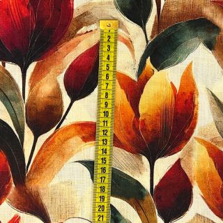Linen viscose Marigold design F digital print