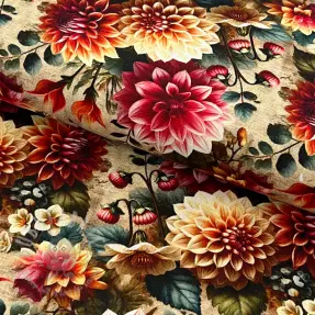 Linen viscose Rosalie design A digital print
