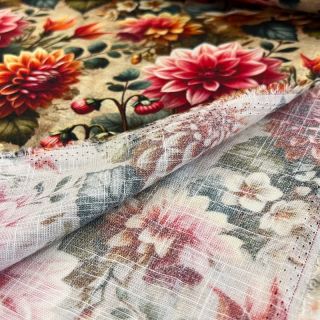 Linen viscose Rosalie design A digital print