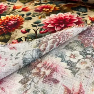 Linen viscose Rosalie design A digital print