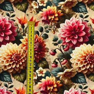 Linen viscose Rosalie design A digital print
