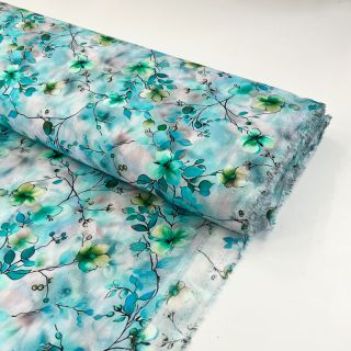 Viscose RAYON POPLIN Bright flowers design E digital print