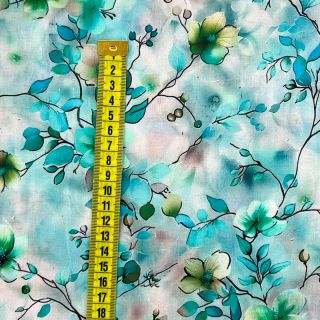 Viscose RAYON POPLIN Bright flowers design E digital print