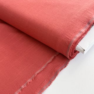 Linen viscose PREMIUM dark coral