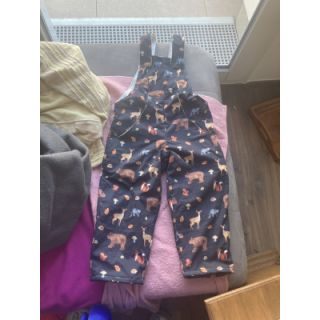 Cotton fabric Animals in the wood navy digital print