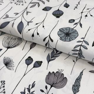 Decoration fabric premium Hand Drawn Flowers