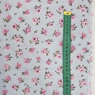 Decoration fabric premium Classic Little Rose light blue