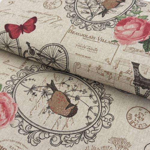 Decoration fabric Linenlook Sweet Vintage Lady