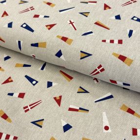 Decoration fabric Linenlook Little Maritime Flags