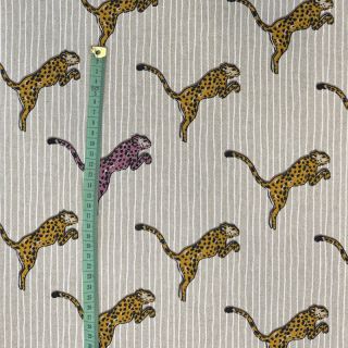 Decoration fabric Linenlook Cheetah Jumping