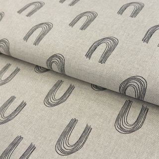 Decoration fabric Linenlook Dancing Rainbow