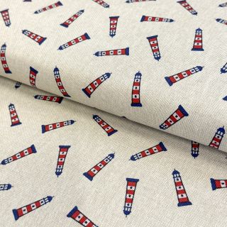 Decoration fabric Linenlook Little Maritime Lighthouse