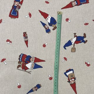 Decoration fabric Linenlook Gnome Family