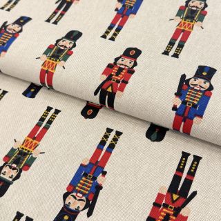 Decoration fabric Linenlook Nutcracker