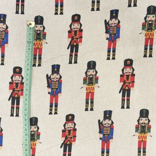 Decoration fabric Linenlook Nutcracker