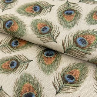 Decoration fabric Linenlook Peacock Feather Chique